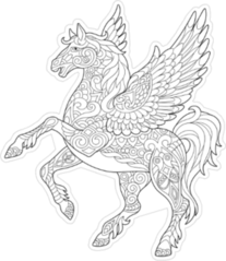 Pegasus Line Art Sticker