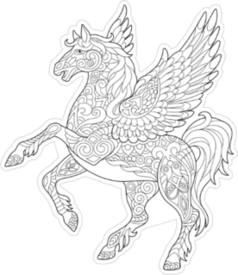 Pegasus Line Art Sticker