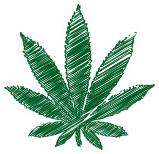 Pencil Art Marijuana Leaf Sticker