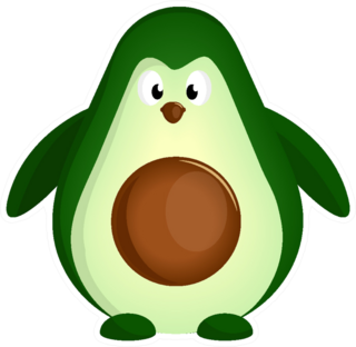 Penguin Avocado Sticker