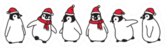 Penguin Christmas Santa Claus Hats Icon Sticker
