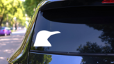 Penguin Head Sticker on a Rear Car Window (New) example