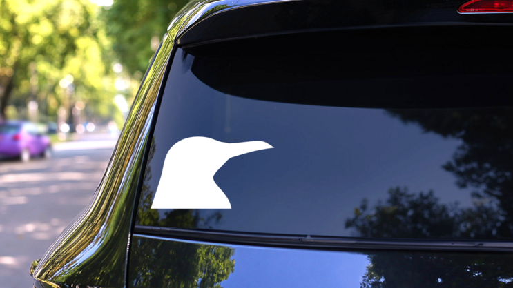 Penguin Head Sticker on a Rear Car Window (New) example