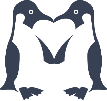 Penguins Kissing Sticker