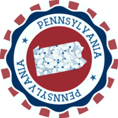 Pennsylvania Badge USA Round Logo Sticker