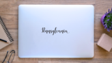Pennsylvania Calligraphy Sticker on a Laptop (New) example