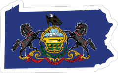 Pennsylvania Flag State Sticker