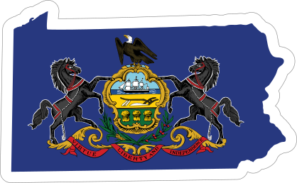 Pennsylvania Flag State Sticker