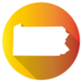 Pennsylvania Gradient Color Banner Sticker