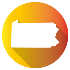 Pennsylvania Gradient Color Banner Sticker