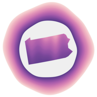 Pennsylvania Icon Colorful Gradient Map Sticker
