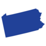 Pennsylvania Map Blue Color Sticker