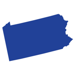 Pennsylvania Map Blue Color Sticker