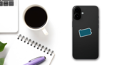Pennsylvania Map In Teal Sticker on a Phone (New) example