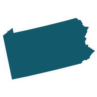 Pennsylvania Map In Teal Sticker