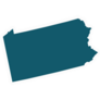 Pennsylvania Map In Teal Sticker