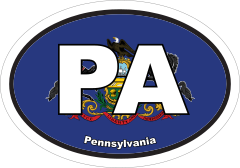 Pennsylvania Pa State Flag Oval Sticker