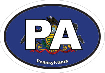 Pennsylvania Pa State Flag Oval Sticker