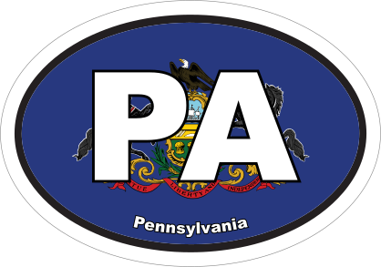 Pennsylvania Pa State Flag Oval Sticker