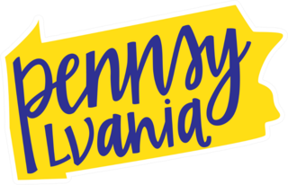 Pennsylvania State Hand Lettering Sticker
