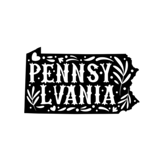 Pennsylvania State Map Doodle Ornaments Sticker