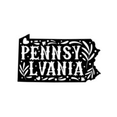 Pennsylvania State Map Doodle Ornaments Sticker