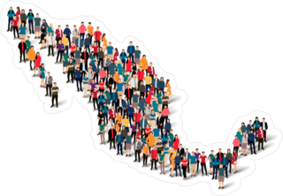 People Map Of Mexico Sticker