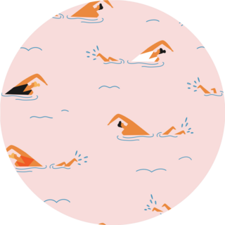 People Swimming In The Ocean Seamless Pattern Sticker