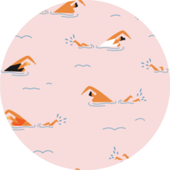 People Swimming In The Ocean Seamless Pattern Sticker