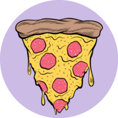 Pepperoni Pizza Melting On Purple Sticker