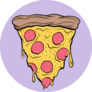 Pepperoni Pizza Melting On Purple Sticker