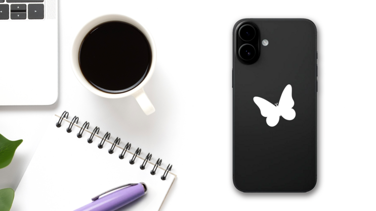 Perfect Butterfly Sticker on a Phone (New) example