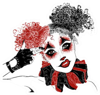 Perfect Makeup Look For Halloween Party Clown Girl Sticker