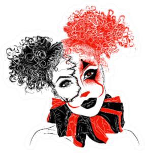 Perfect Makeup Look For Halloween Party Scary Clown Girl Sticker