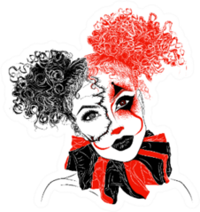 Perfect Makeup Look For Halloween Party Scary Clown Girl Sticker