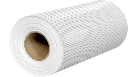A roll of perforated film