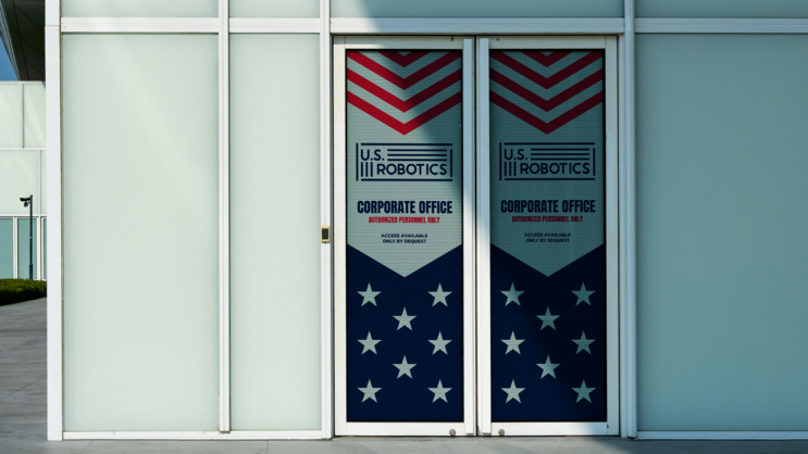 Perforated Film Sticker Applied to Doors