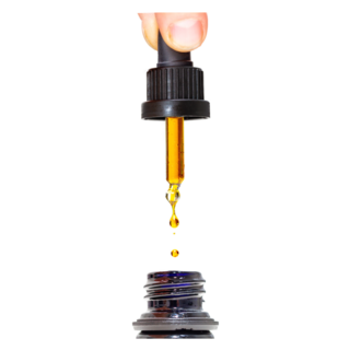 Person Dispensing Drops Of Marijuana Cbd Oil Sticker