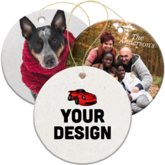 Personalized Ceramic Circle Ornament