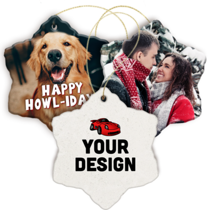 Personalized Ceramic Snowflake Ornament