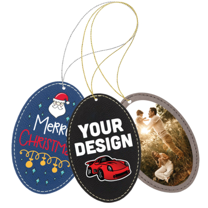 Personalized Leatherette Oval Ornament
