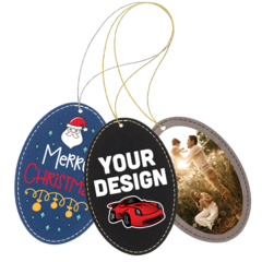 Personalized Leatherette Oval Ornament