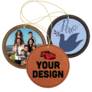 Personalized Leatherette Round Ornaments