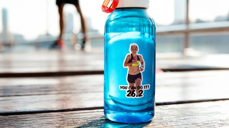 Personalized Photo Sticker on Water Bottle