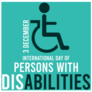 Persons With Disabilities Illustration On Blue Sticker