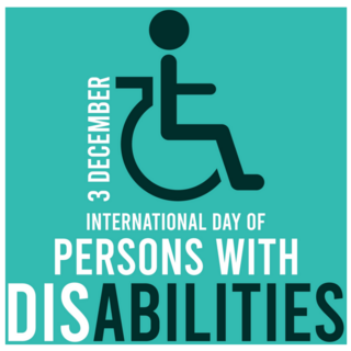 Persons With Disabilities Illustration On Blue Sticker