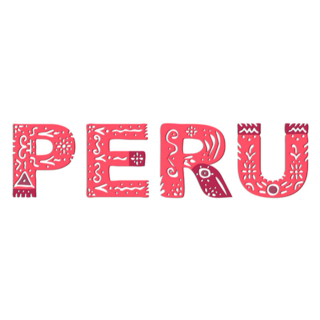 Peru Cute Letters Ornament Doodle Sticker