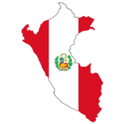 Peru Map Outline With Flag Sticker