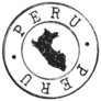 Peru Map Silhouette Postal Stamp Sticker
