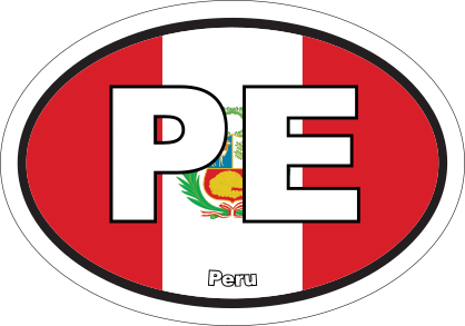 Peru Pe Flag Oval Sticker